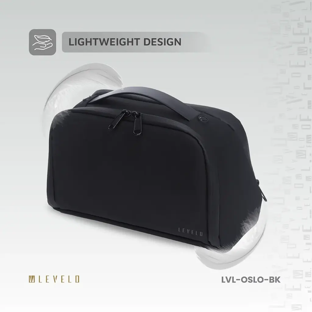 Levelo Oslo Pouch & Toiletry Bag - Black