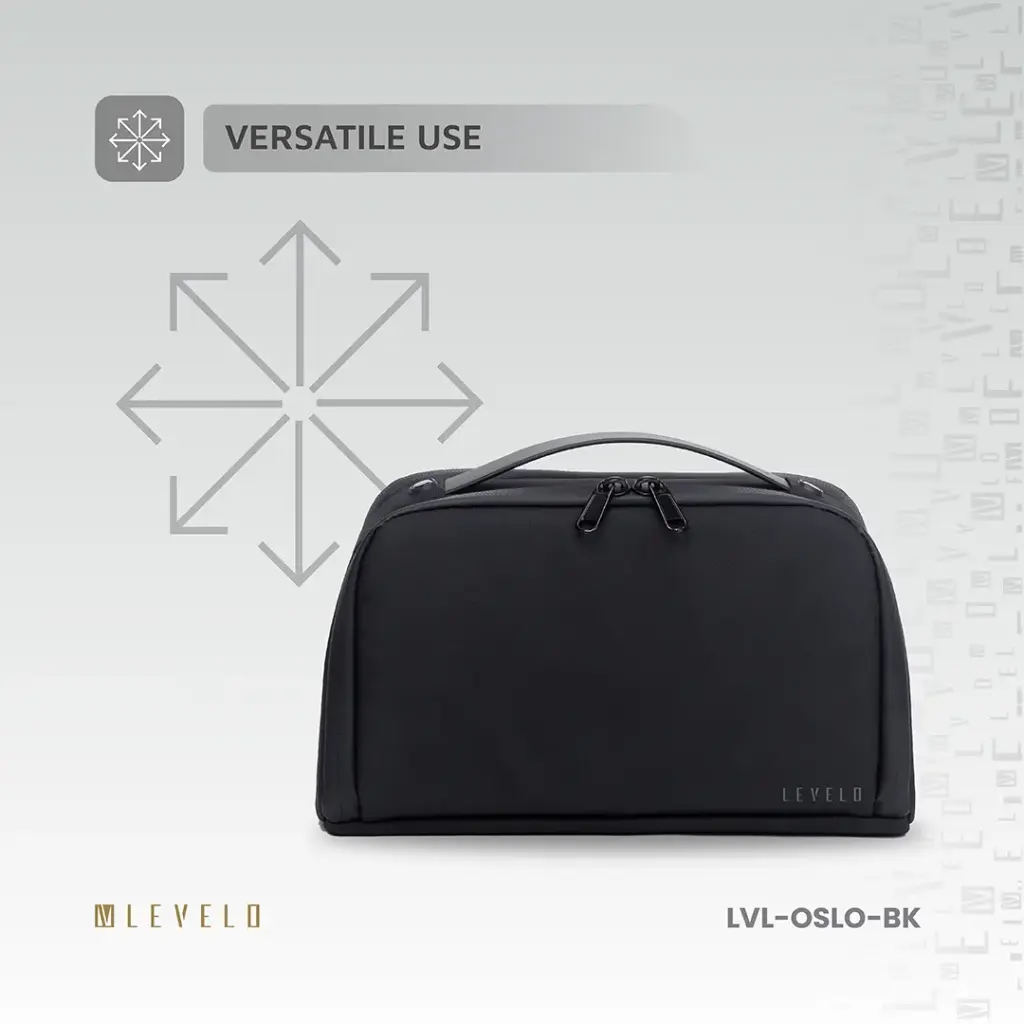 Levelo Oslo Pouch & Toiletry Bag - Black