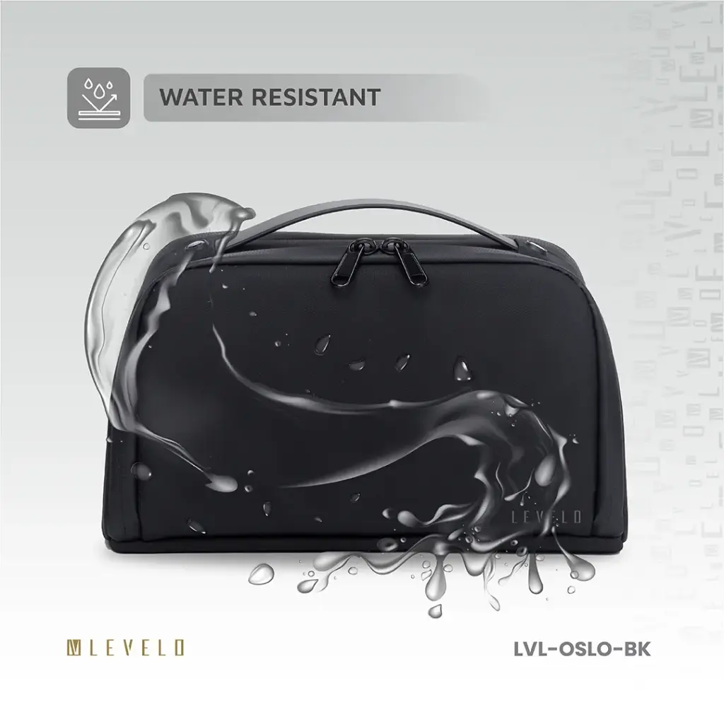 Levelo Oslo Pouch & Toiletry Bag - Black
