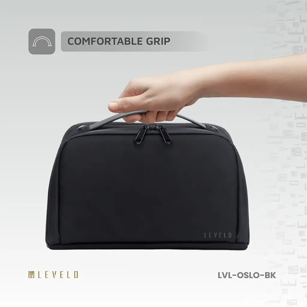 Levelo Oslo Pouch & Toiletry Bag - Black