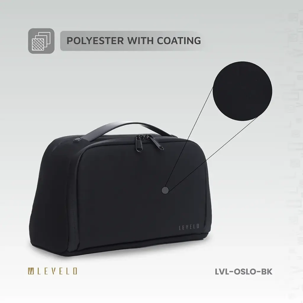 Levelo Oslo Pouch & Toiletry Bag - Black