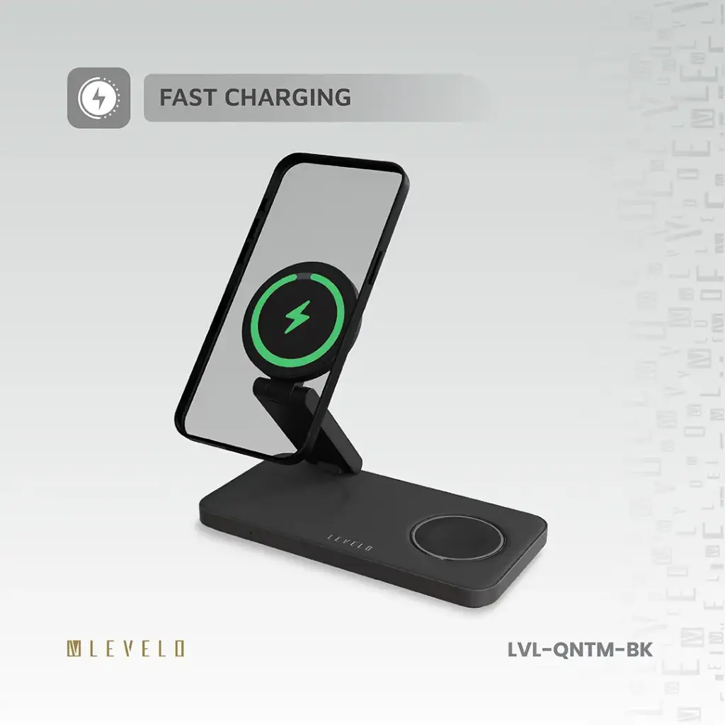 Levelo Quantum 3 in 1 Wireless Charger - Black