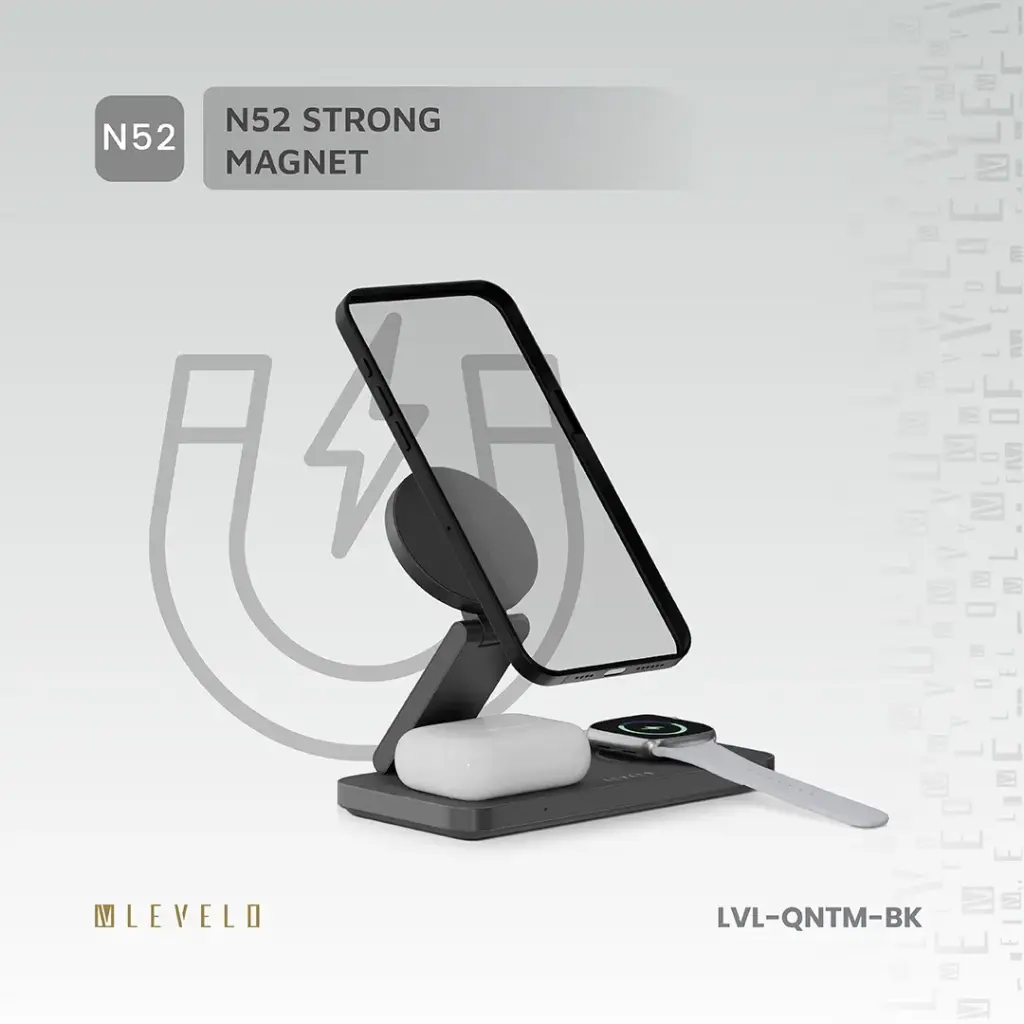 Levelo Quantum 3 in 1 Wireless Charger - Black