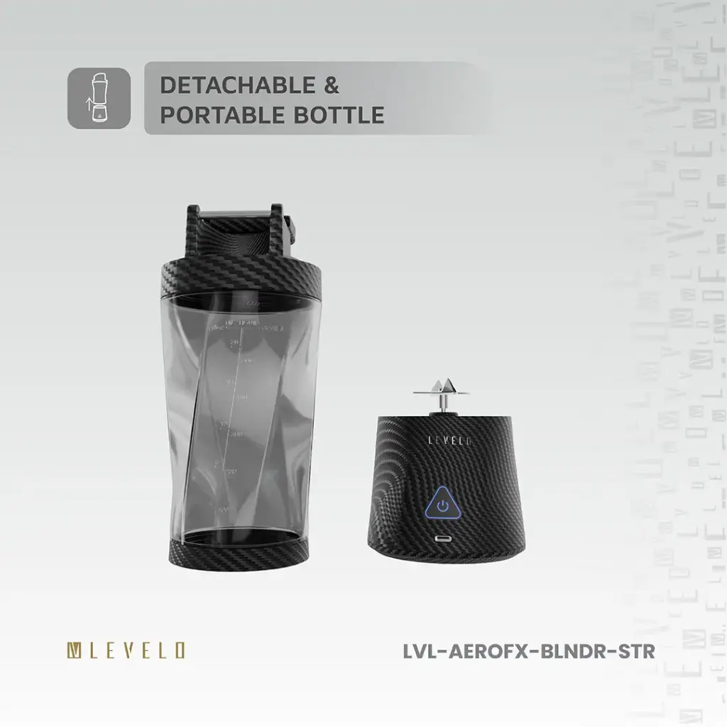 Levelo Portable Carbon Fiber Blender Aeroflex - Smoky Transparent