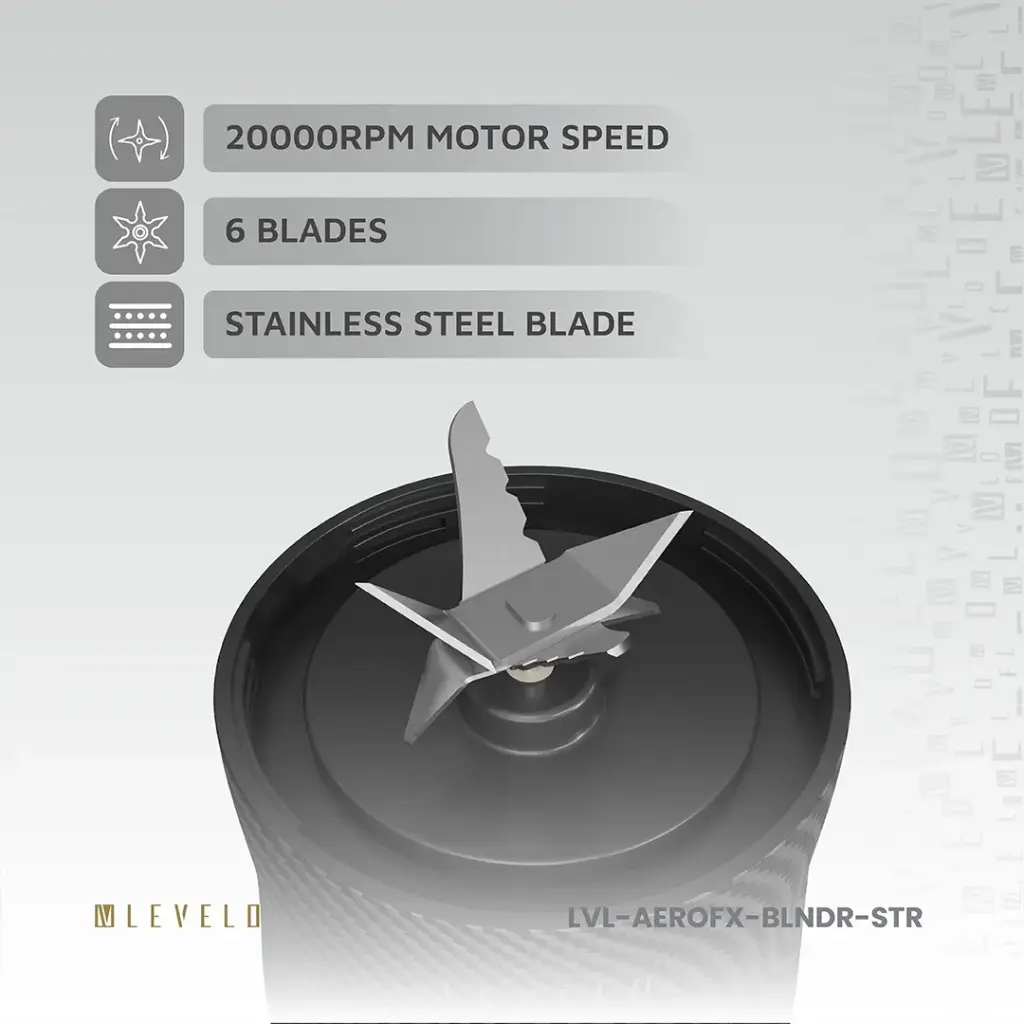 Levelo Portable Carbon Fiber Blender Aeroflex - Smoky Transparent