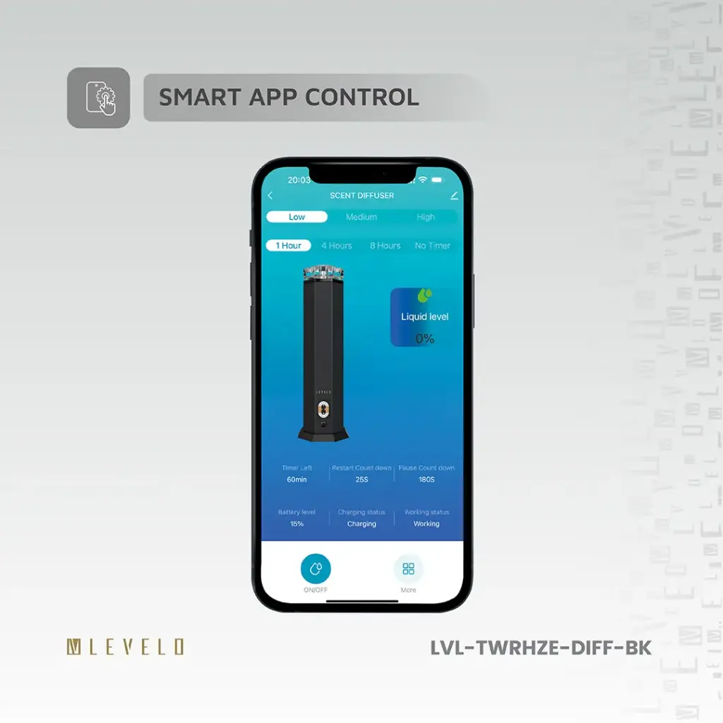 Levelo Ultrasonic Indoor Aroma Diffuser - Black (9).webp