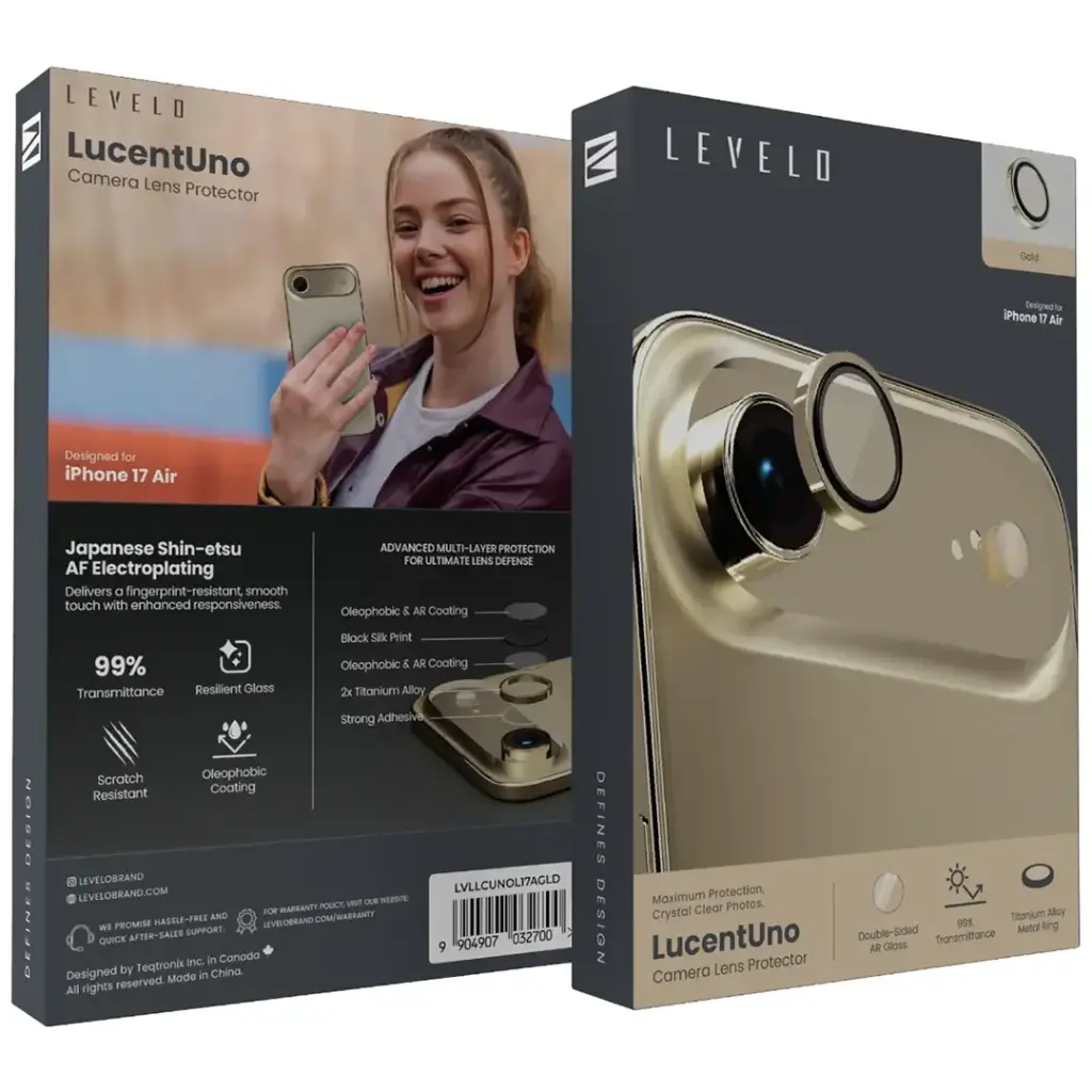 Levelo LucentUno Lens Protector for iPhone 17 Air - Gold (2).webp