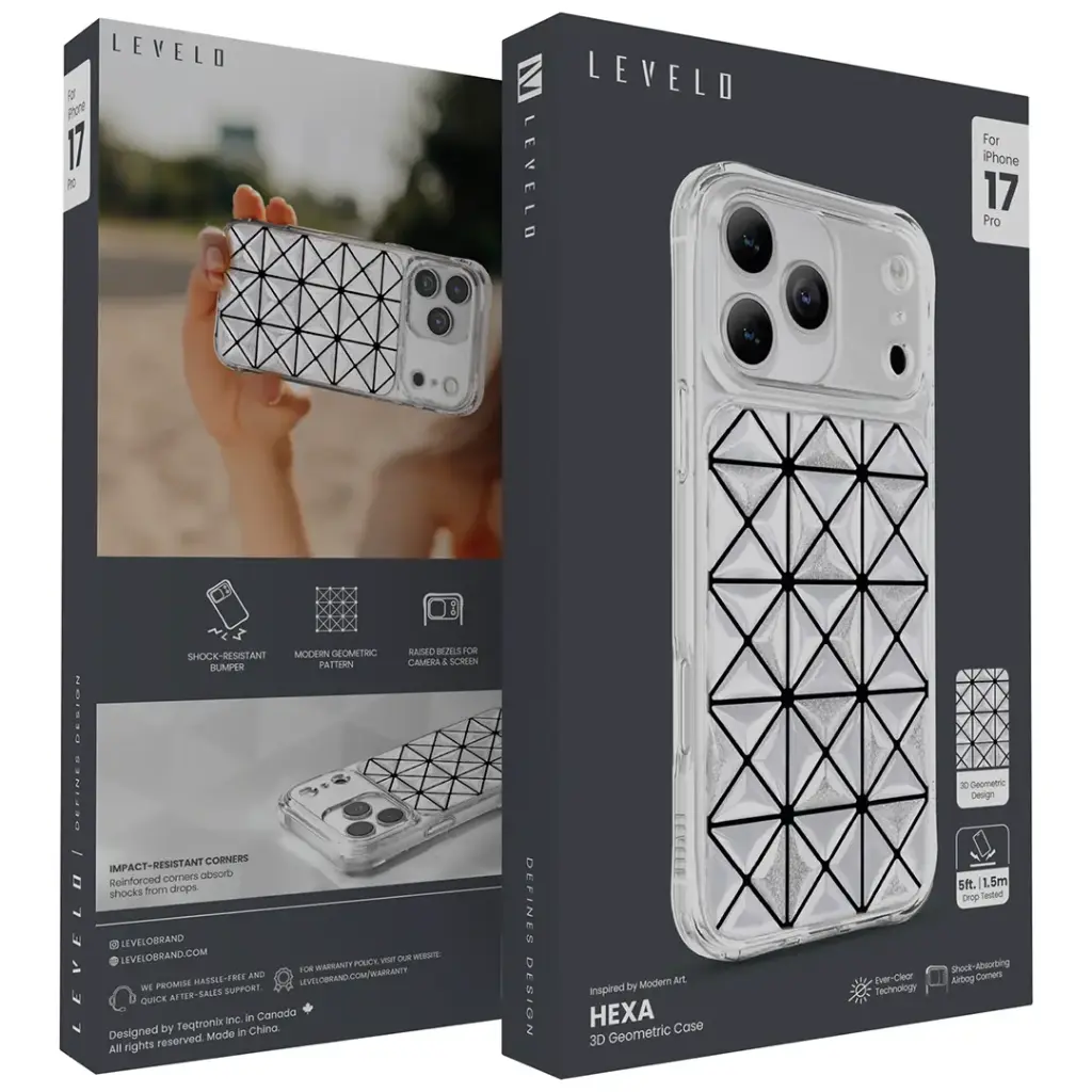 Levelo Hexa 3D Geometric Case for iPhone 17 ProPro Max (2).webp