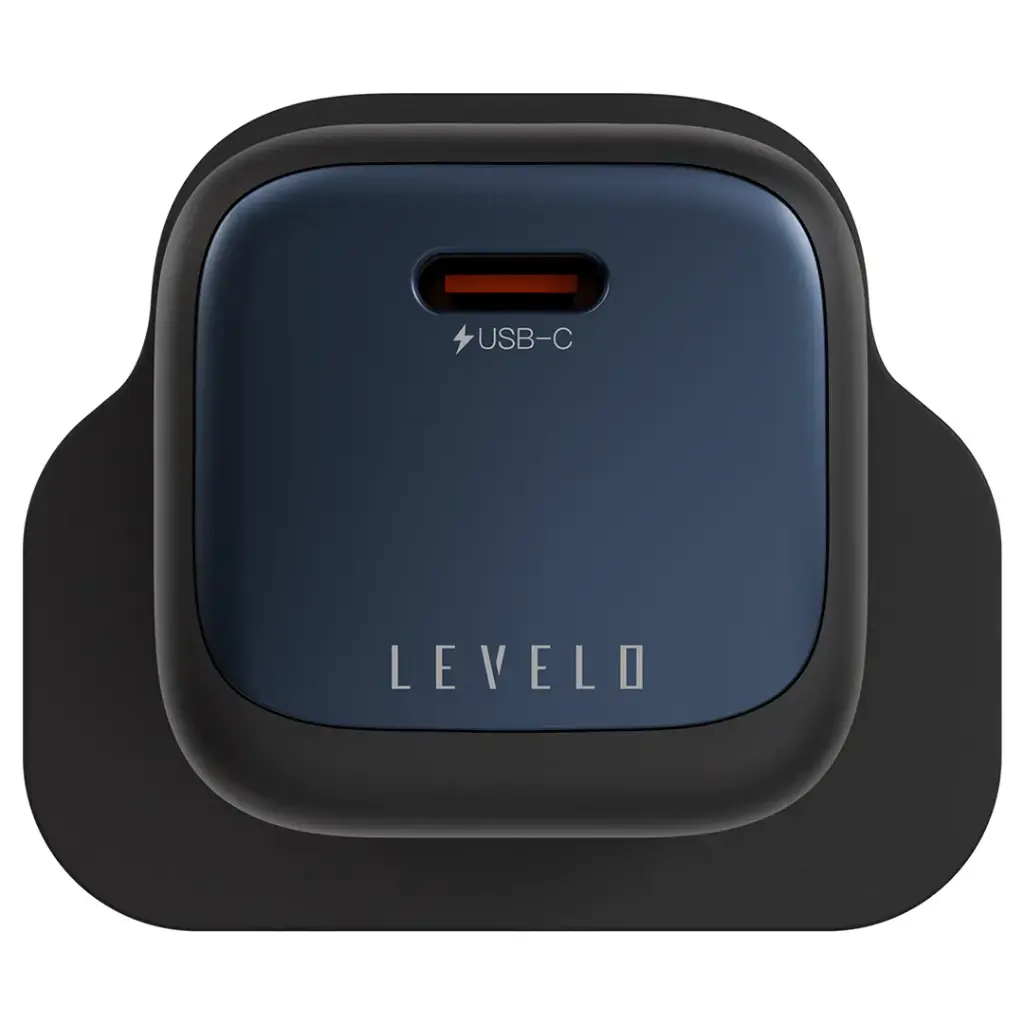Levelo Vero GaN Single Port Adapter 20W with Type-C to Type-CLightning Cable - Black  Blue (2).webp