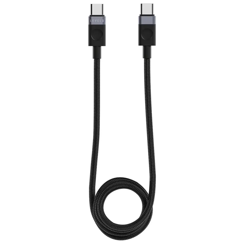 Levelo Vero GaN Double Port Adapter 20W with Type-C to Type-C Cable - Black Blue (2).webp