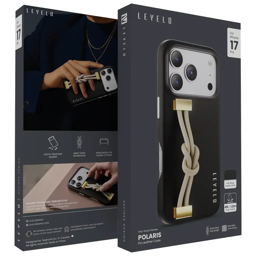 Levelo Polaris PU Leather Case - Black.webp