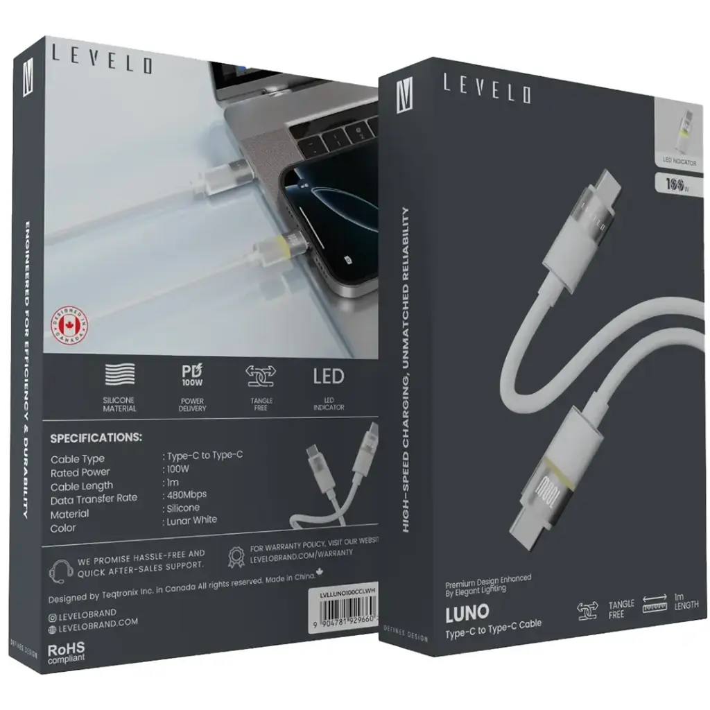 Levelo Luno Type-C to Type-C Cable 1m PD 100W (3).webp