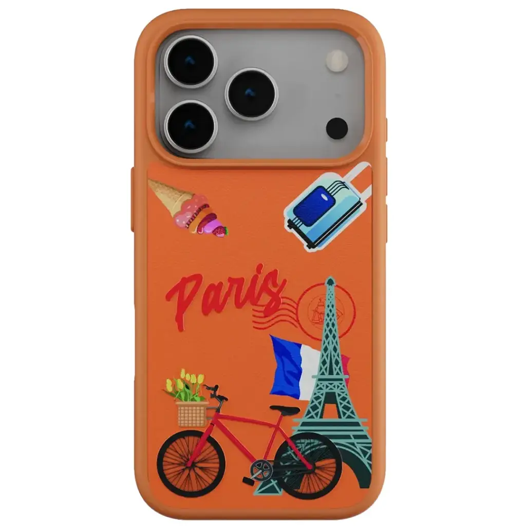 Levelo Vallo PU leather Case With Paris-Dubai-London Embroidery Design for iPhone 17 Pro-Pro Max2.webp