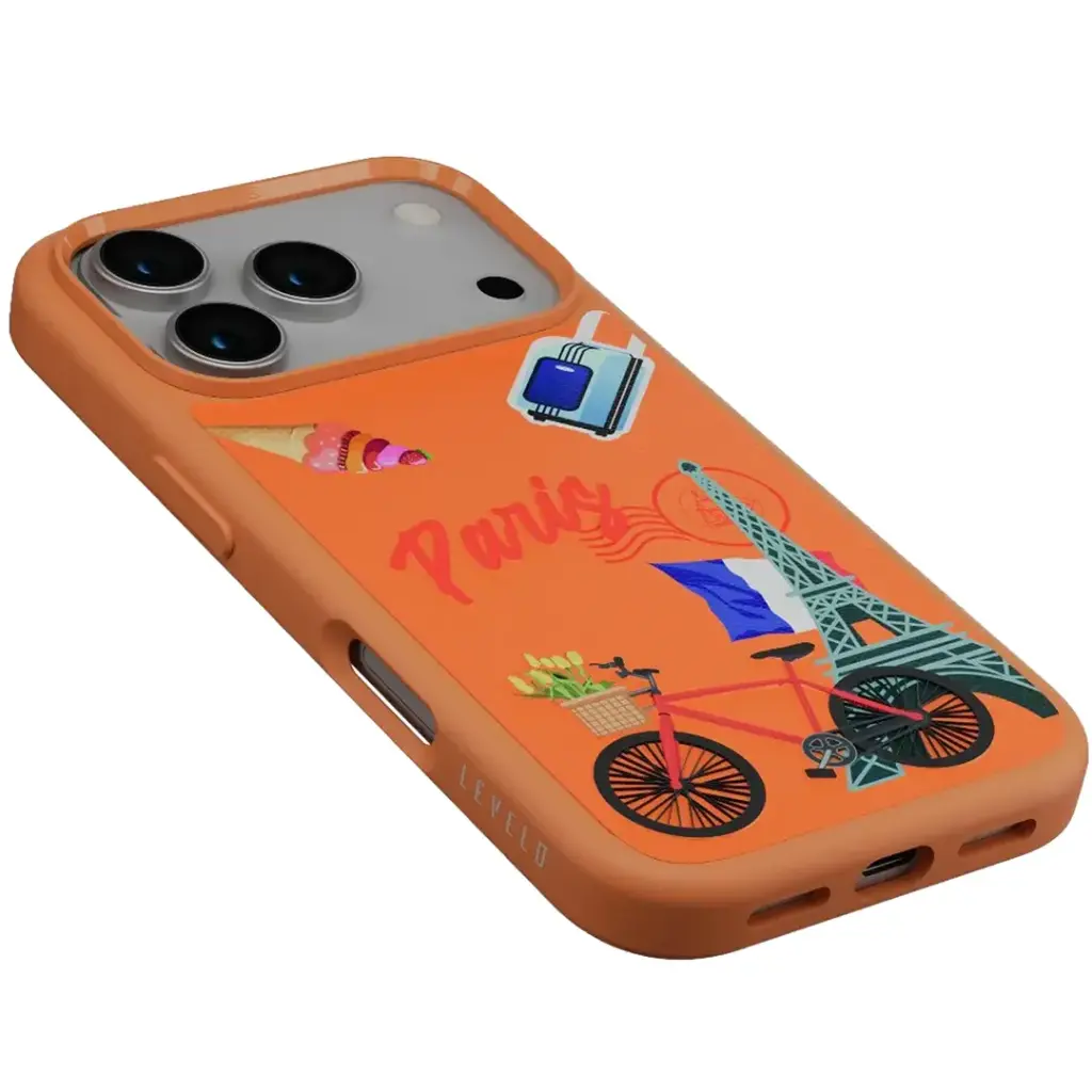 Levelo Vallo PU leather Case With Paris-Dubai-London Embroidery Design for iPhone 17 Pro-Pro Max.webp