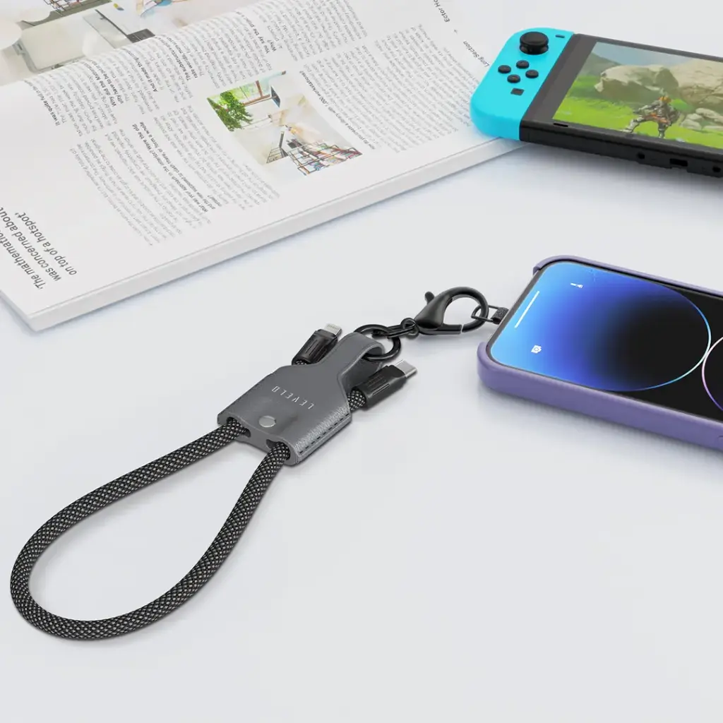 Levelo Tugo Type-C to Lightning 30W Lanyard Cable - Gray3.webp