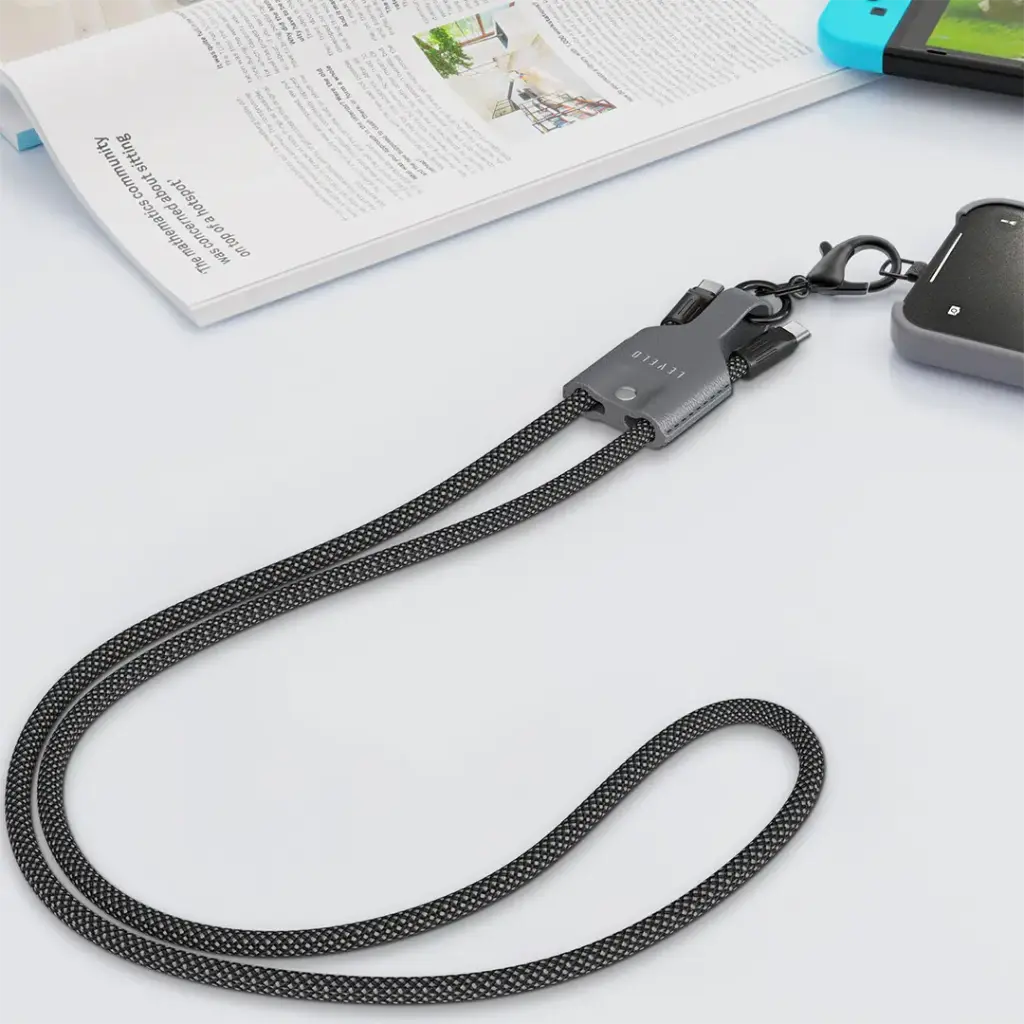Levelo Tugo Type-C to Type-C 60W Lanyard Cable - Gray3.webp
