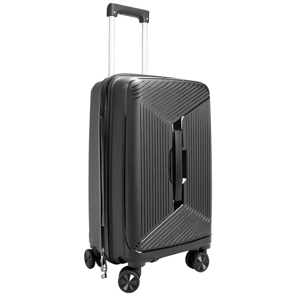 Levelo Tenax PP Unbreakable Set Of 3 Travel Luggage - Black4.webp