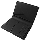 Levelo Bifold Black Genuine Leather Wallet with Pocket Organizer