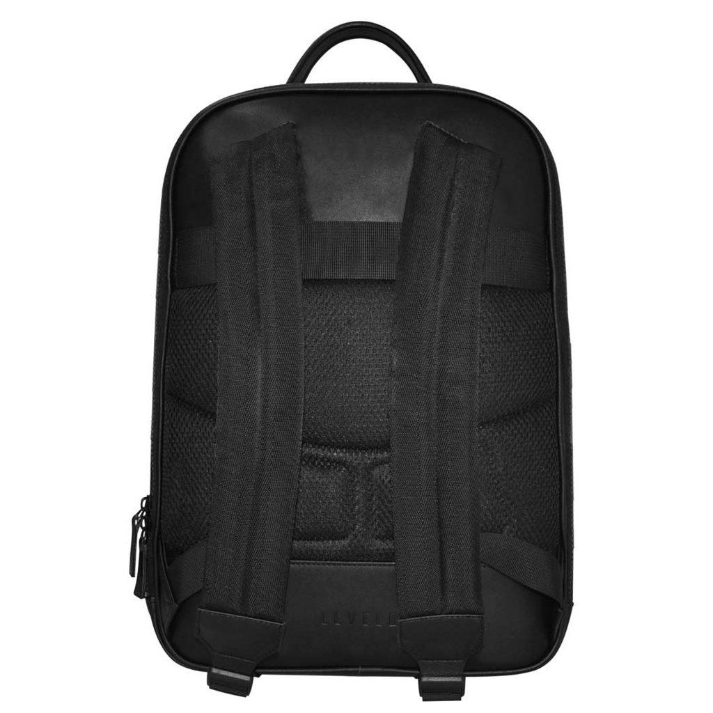 Levelo Gracia PU Leather Water Resistant Black Universal Backpack