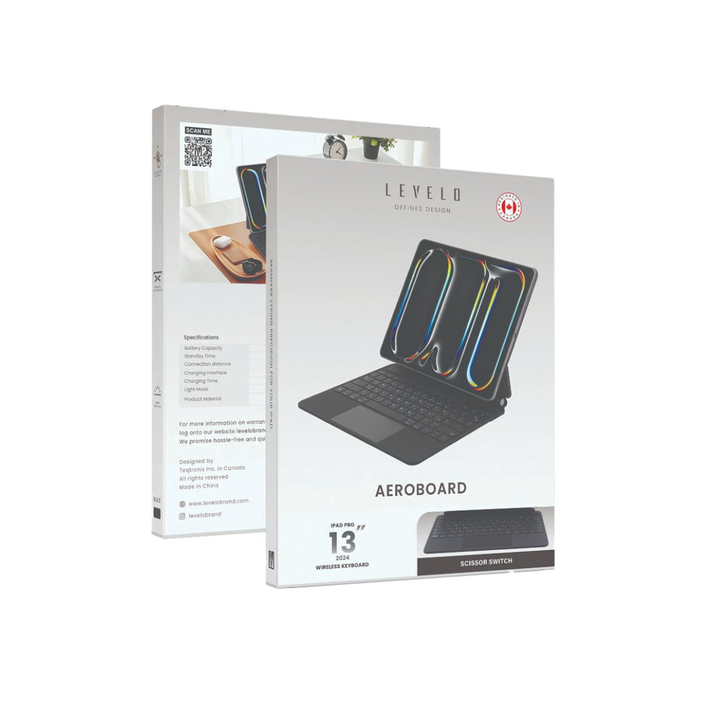 Levelo AeroBoard Saffanio Leather Wireless
Keyboard For iPad Pro 13" 2024
