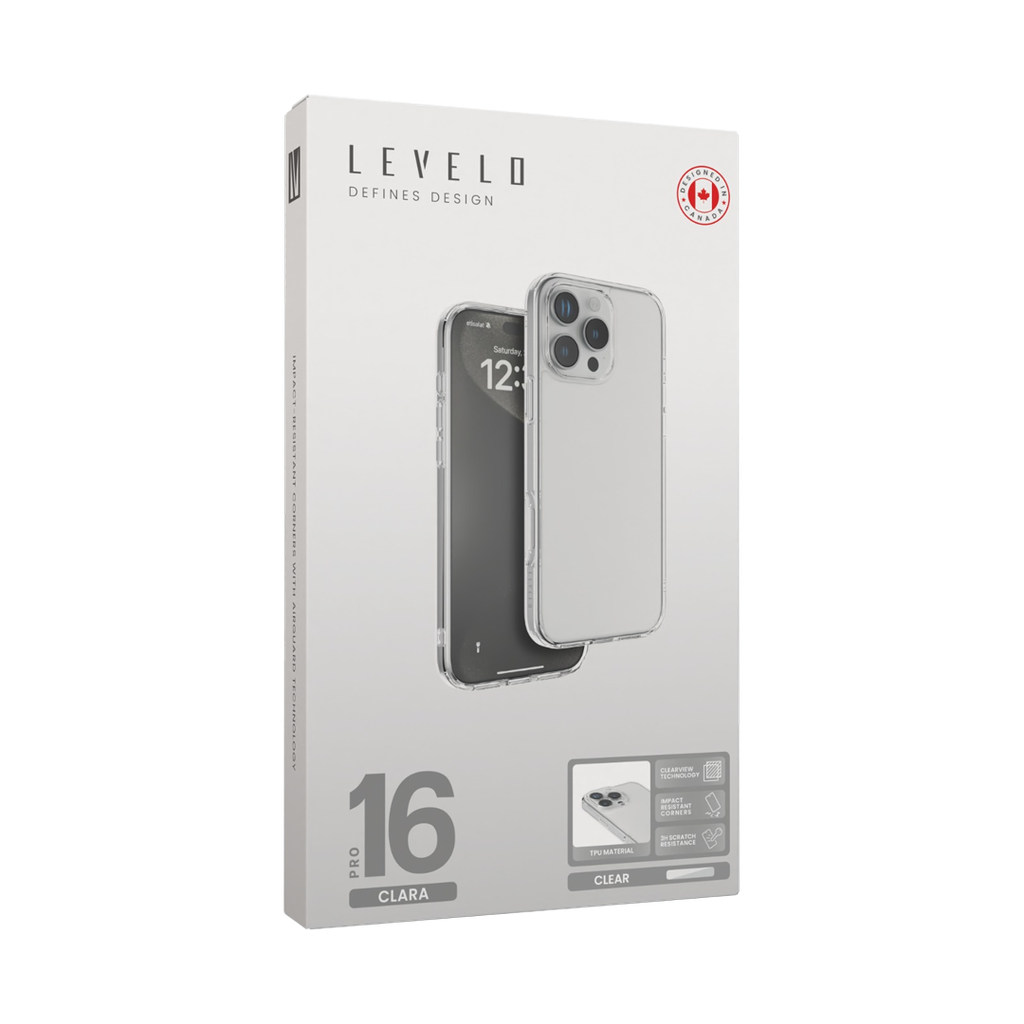 Levelo Clara Clear Case For iPhone 16 Series - Clear