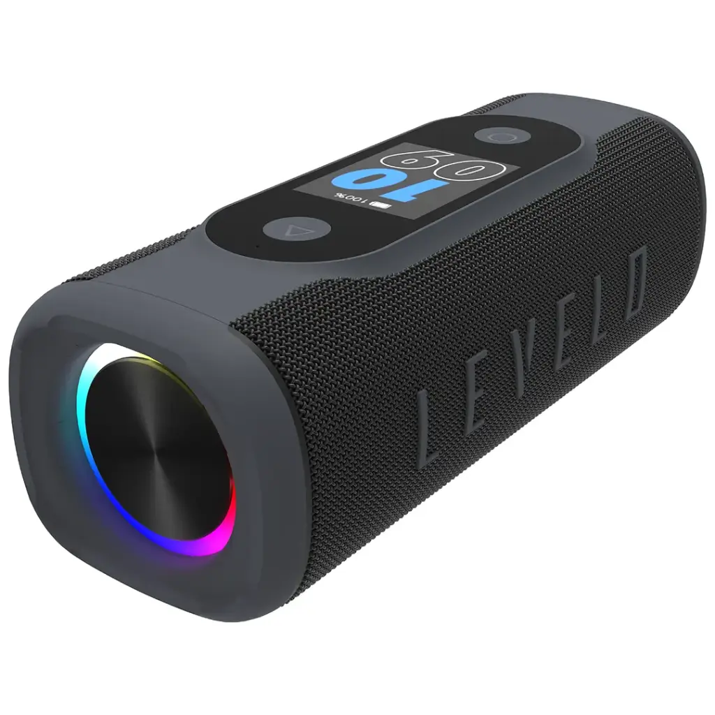 Levelo Bassbeat Portable Speaker With LED Display - Black3.webp