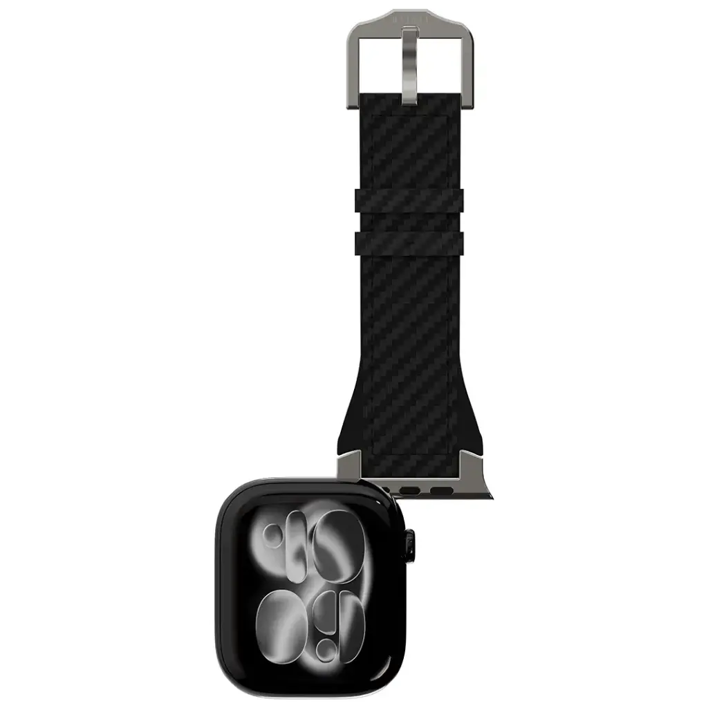 Levelo Toray Silicone & Leather Watch Strap - Black2.webp