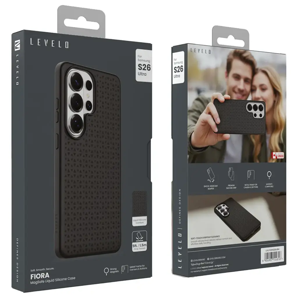 Levelo Fiora MagSafe Liquid Silicone Case for S26 Ultra - Black4.webp