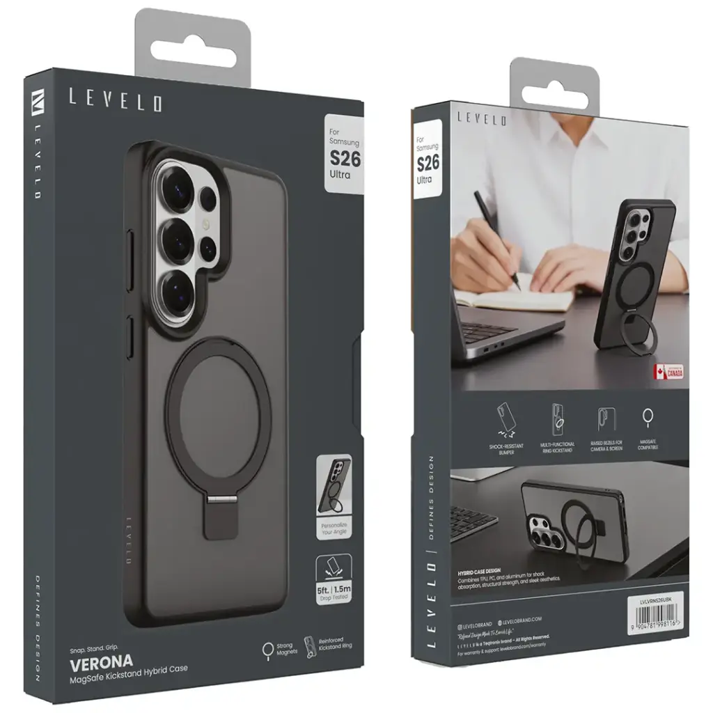 levelo Verona MagSafe Kickstand Hybrid Case for S26 Ultra5.webp