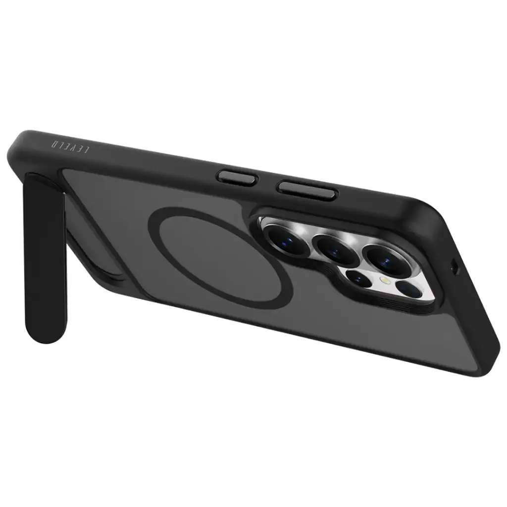 Levelo Matteo Hybrid Kickstand Case for S26 Ultra - Black.webp