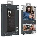 levelo Cuir Leather Hybrid Case for S26 Ultra- Black.webp