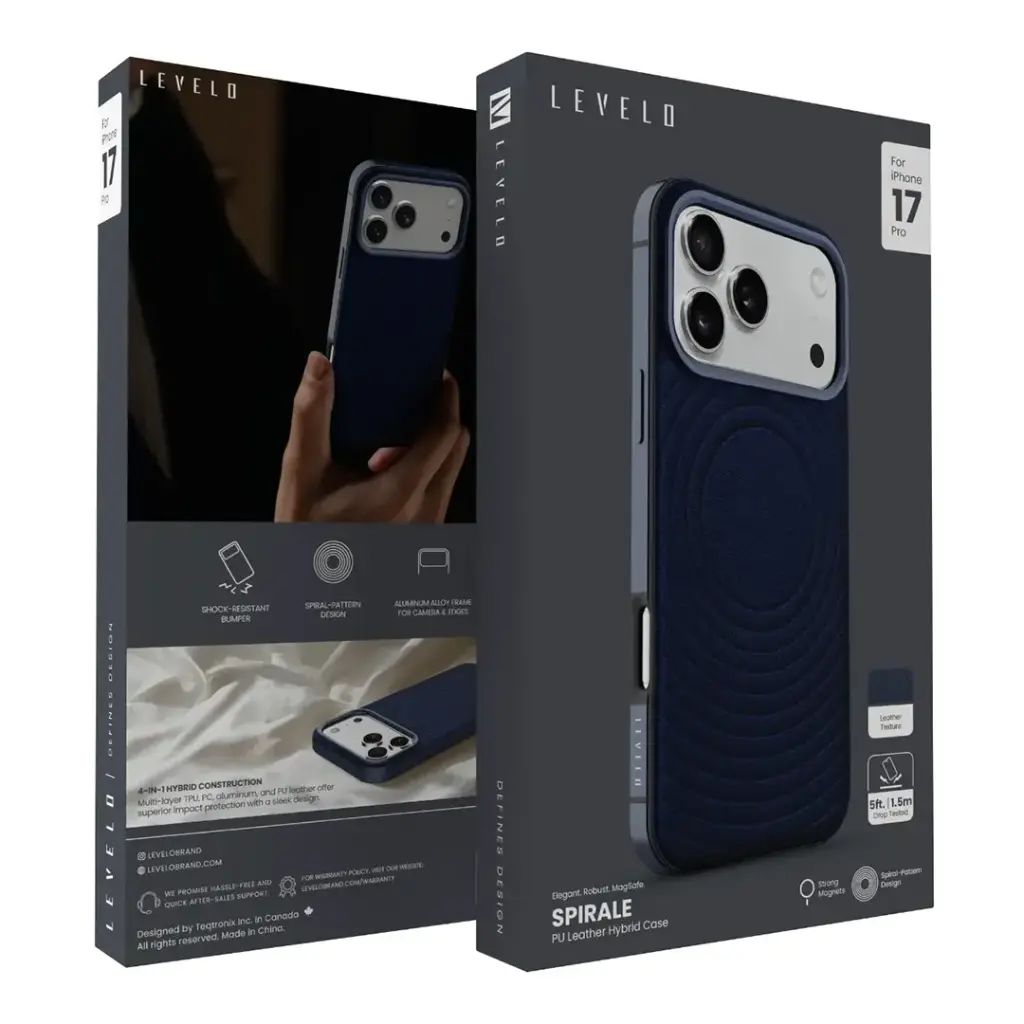Levelo Spirale PU Leather Hybrid Case for iPhone 17 Pro Max3.webp