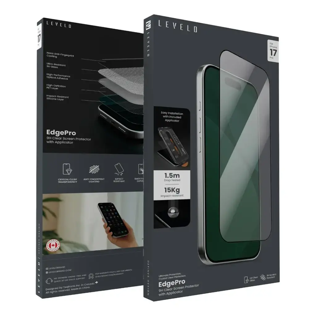 Levelo EdgePro 9H Screen Protector With Applicator - 17 pro.webp