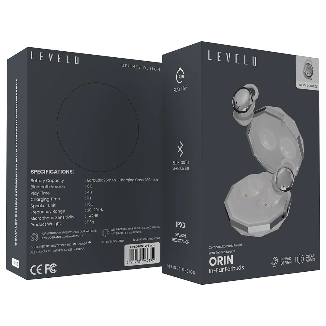 Levelo Orin In-Ear Earbuds (LVLORINTWSWH)