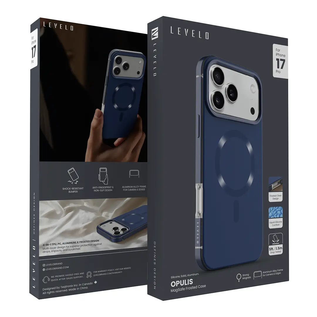 Levelo Opulis MagSafe Case for iPhone 17 Pro/Pro Max (LVLOPU17PMNBL)