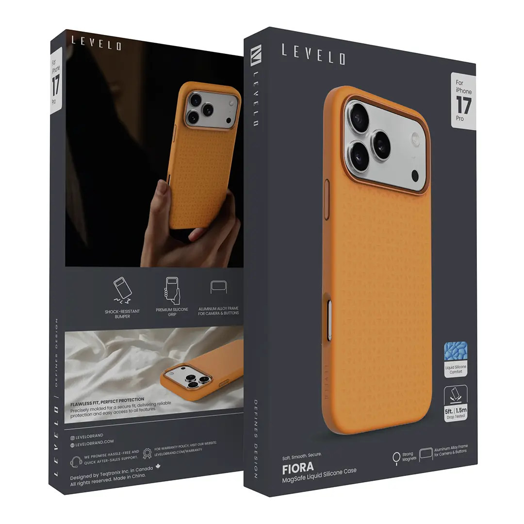 Levelo Fiora MagSafe Liquid Silicone Case for iPhone 17 Pro (LVLFIOM17PORG)