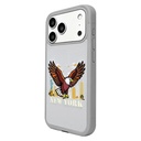 Levelo Vallo Heritage-Inspired PU Leather Case with Bald Eagle Embroidery for iPhone 18 Pro/Pro Max (LVLVLOABE18PWH)
