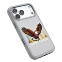 Levelo Vallo Heritage-Inspired PU Leather Case with Bald Eagle Embroidery for iPhone 18 Pro/Pro Max (LVLVLOABE18PWH)