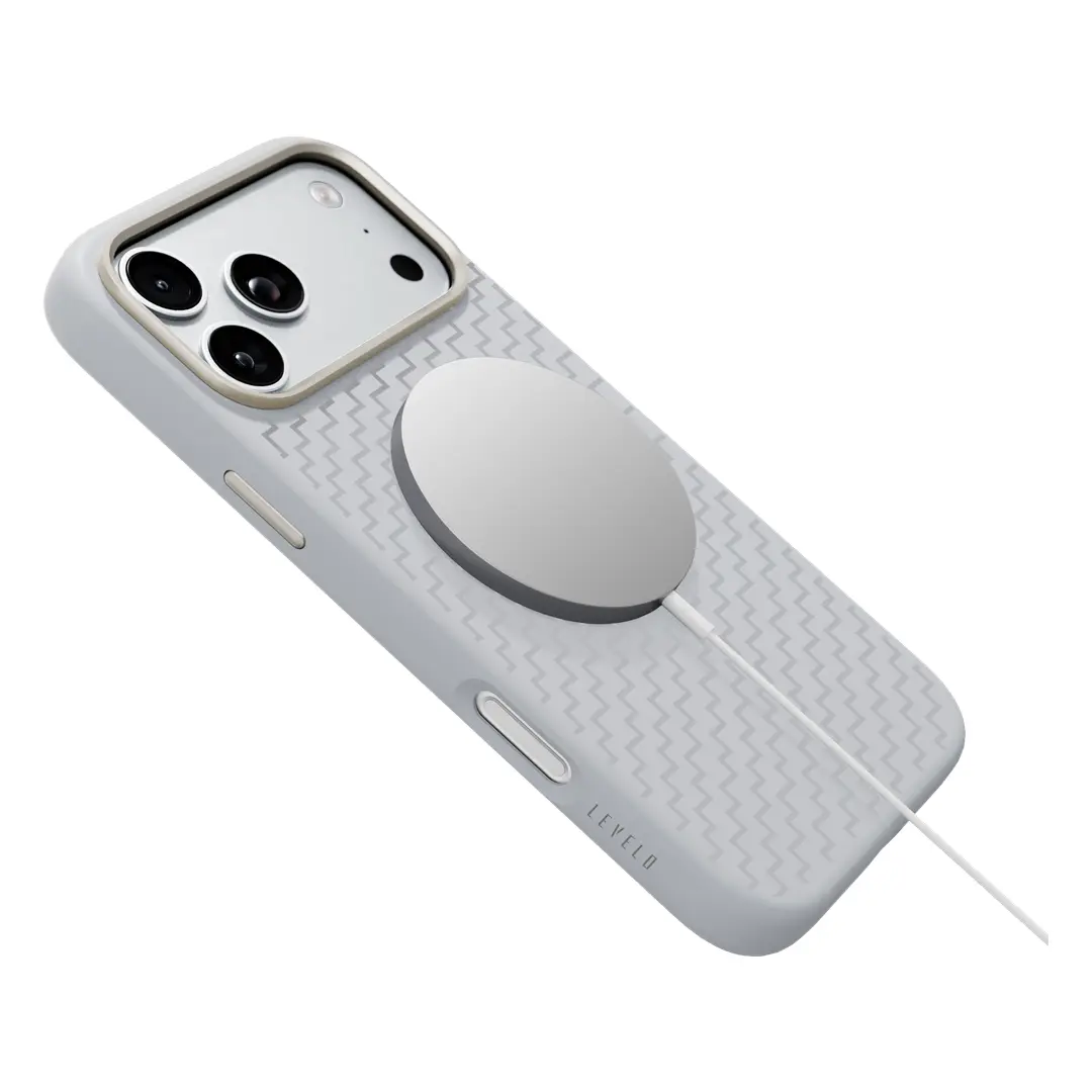 Levelo Fiora MagSafe Liquid Silicone Pattern Case for iPhone 18/17 Pro & Pro Max (LVLFIOM18PWH)