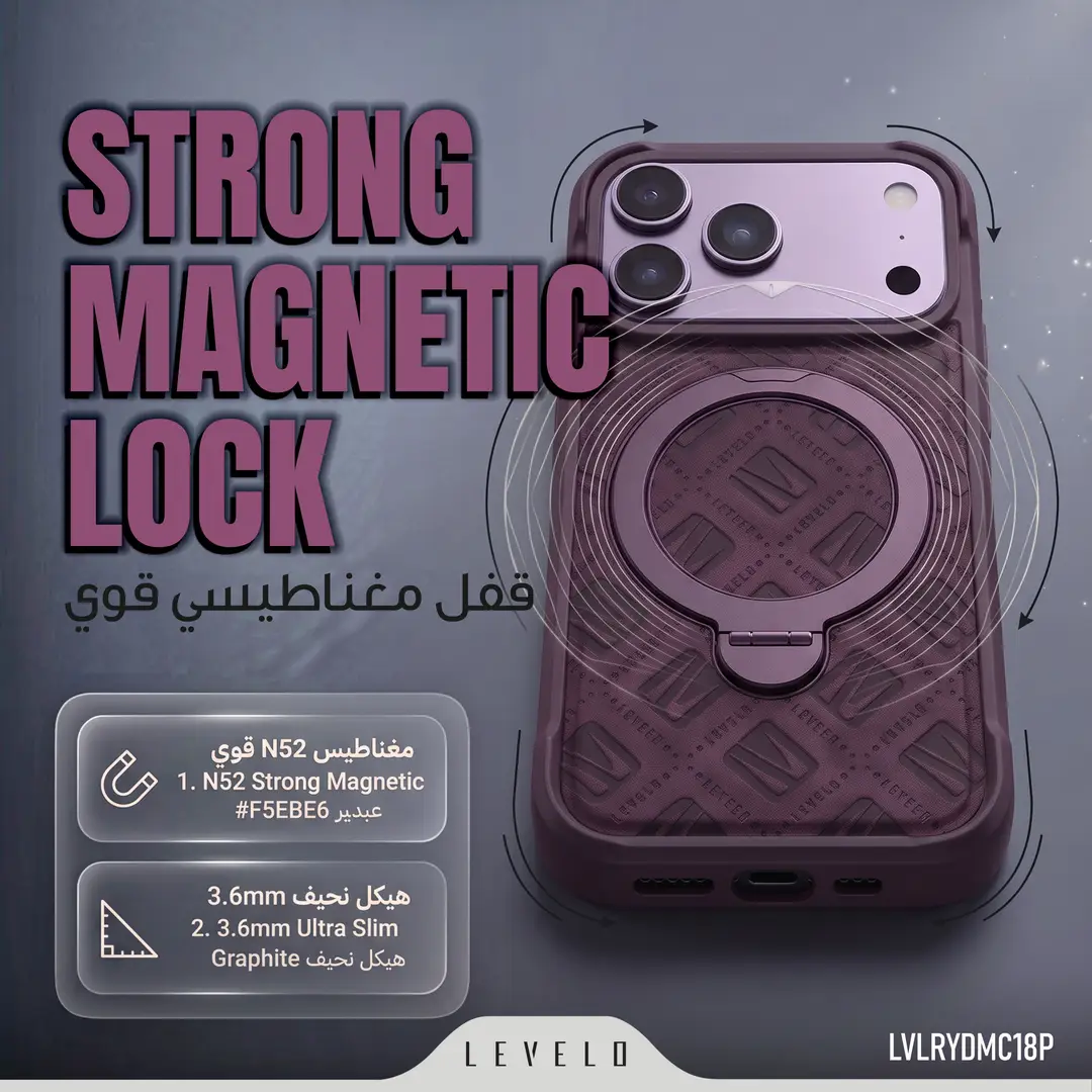 Levelo Ryde MagSafe Kickstand PU Leather Case for iPhone 18 Pro/Pro Max (LVLRYDMC18PSL)