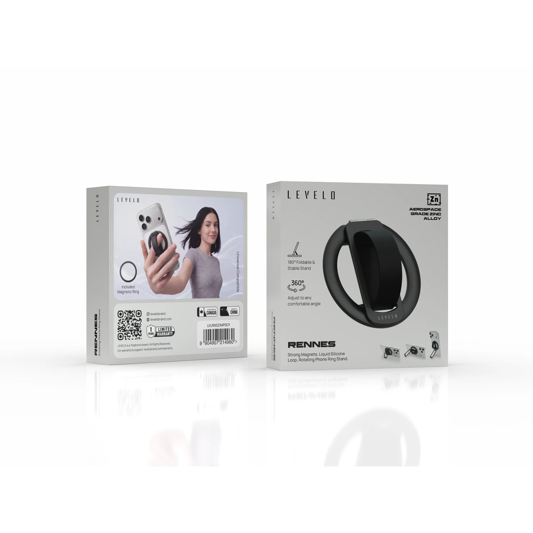 Levelo Rennes 2-in-1 MagSafe Rotating Phone Ring Stand (LVLRNS21MPSGY)