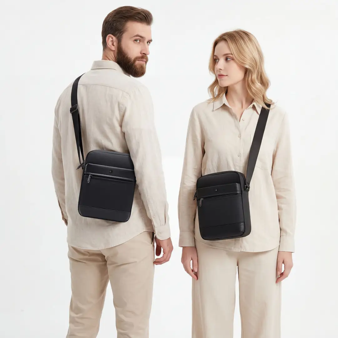 Levelo Celle Polyester Sling Bag with Adjustable Strap - Black
