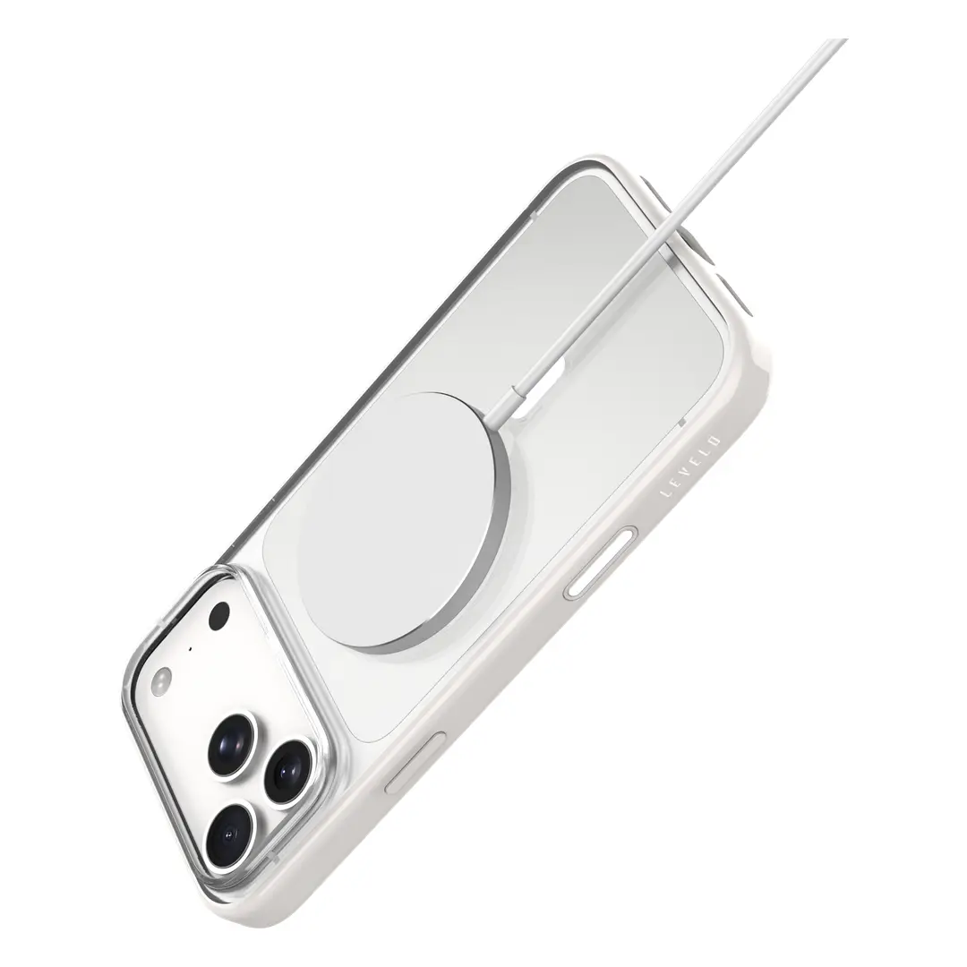 Levelo Phoenix MagSafe Full PC Case for iPhone 18 Series – White (LVLPHNIXPCC18PWH)