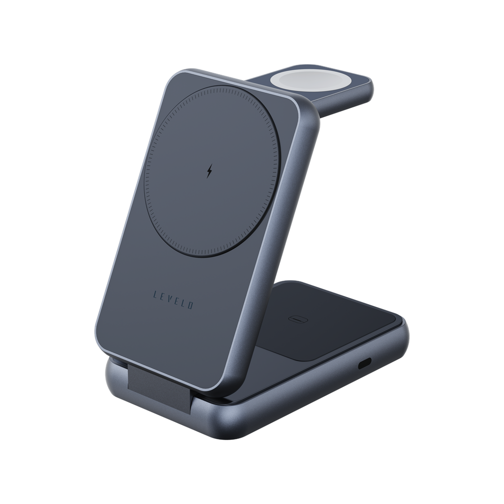 Levelo Aeris 3 in 1 Foldable Wireless Charger - Cloudy Gray