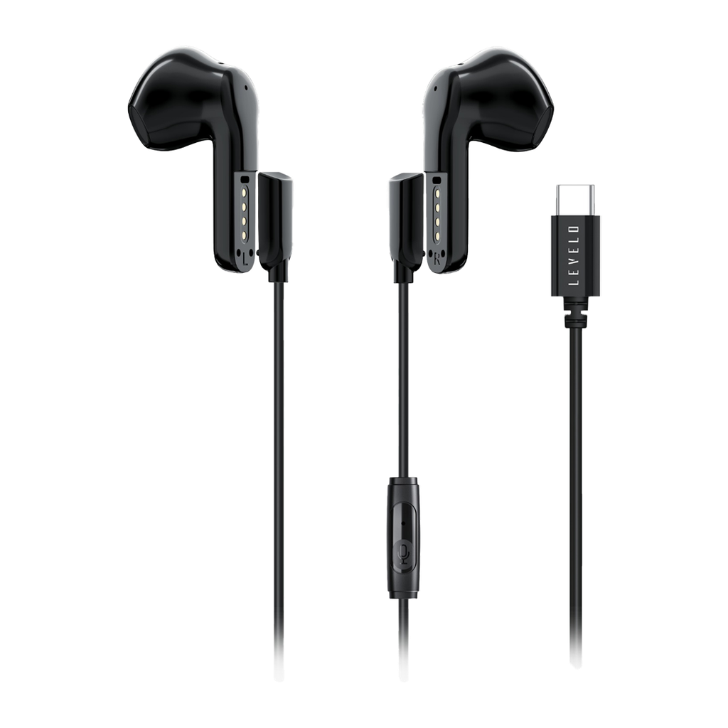 Levelo 2 in 1 TWS Wired Earphones Soundflex - Black