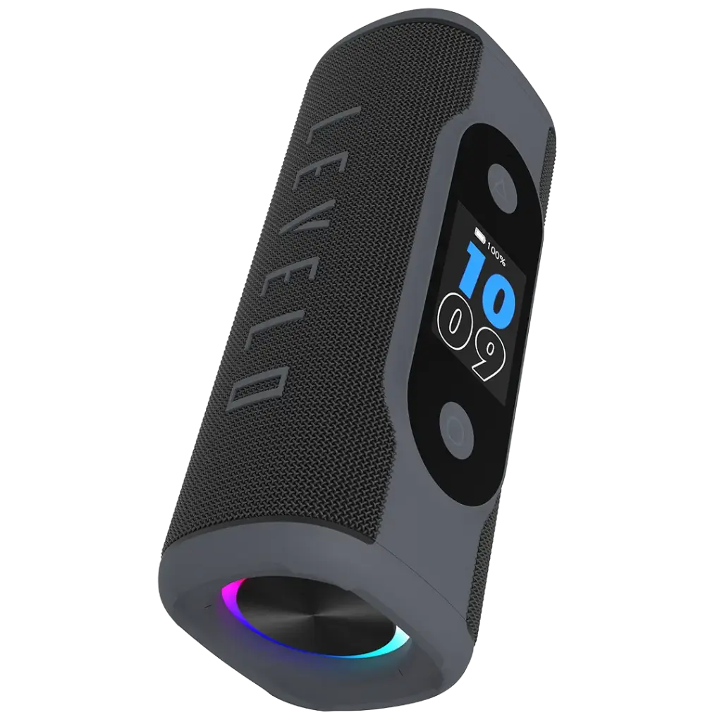 مكبر صوت محمول Levelo Bassbeat مع شاشة LED - أسود