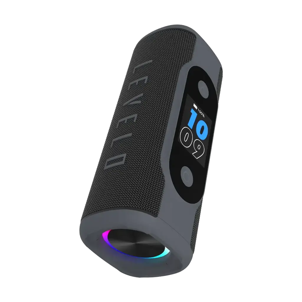 مكبر صوت محمول Levelo Bassbeat مع شاشة LED - أسود