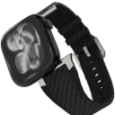 Levelo Toray Silicone & Leather Watch Strap - Black