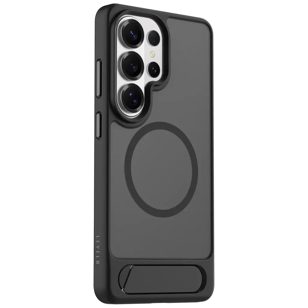 حافظة Levelo Matteo Hybrid Kickstand لـ S26 Ultra - أسود