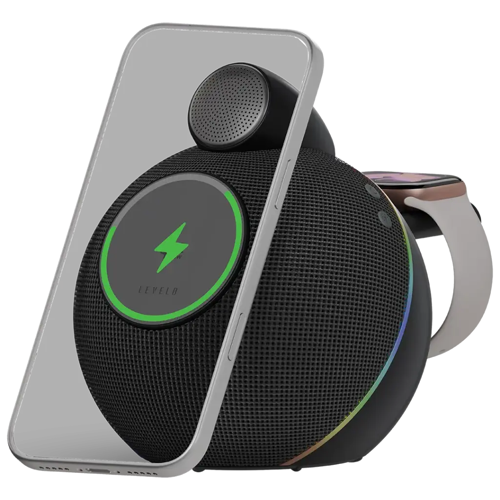 Levelo Aira Wireless Charger With Speaker - Black